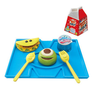 Monsters University - James P. Sullivan - Michael Wazowski - Miniature - Monsters University Campus Life - 1 - Cafeteria de Lunch (Re-Ment)