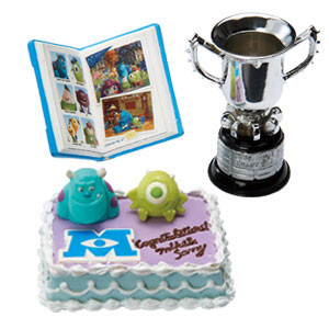 Monsters University - Art - Don Carlton - James P. Sullivan - Michael Wazowski - Scott Squibbles - Terri and Terry Perry - Miniature - Monsters University Campus Life - 8 - Daigaku no Omoide (Re-Ment)