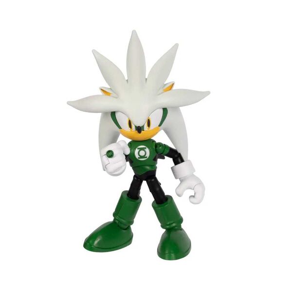 DC Universe - DC x Sonic the Hedgehog - Sonic the Hedgehog - Sonic the Hedgehog (IDW) - Green Lantern - Silver the Hedgehog - DC x Sonic the Hedgehog 5" Figure (Wave 1) - Silver as The Green Lantern (Jakks Pacific)