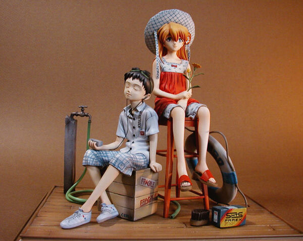 Shin Seiki Evangelion - Ikari Shinji - Souryuu Asuka Langley - 1/8 (Kaiyodo)