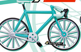 Capsule Toy Road Bike (4) - Miniature - Puchi Sample Series - Turquoise Blue (Re-Ment)